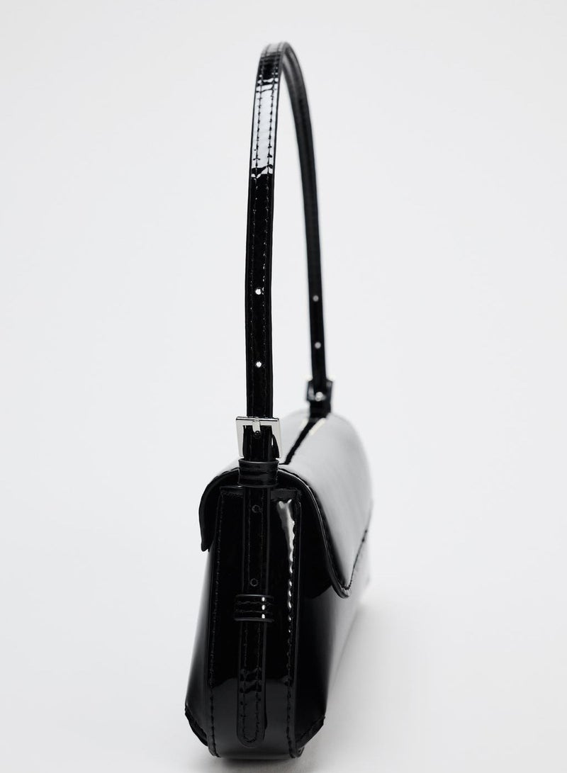 Zara Glossy Flap Shoulder Bag Baguette Underarm Bag - Image 3