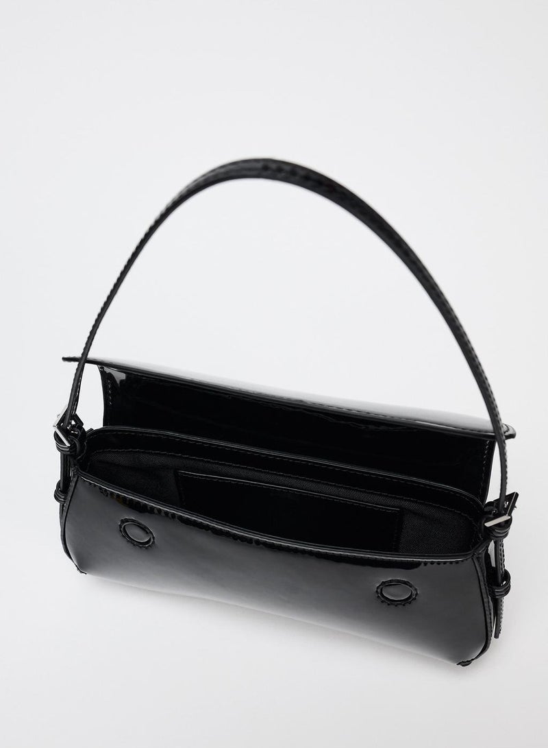 Zara Glossy Flap Shoulder Bag Baguette Underarm Bag - Image 5