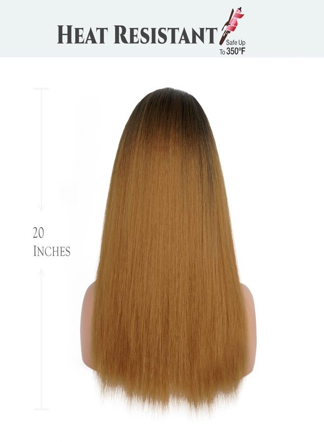 Aminow شعر مستعار Aminow Kinky Straight Headband، ناعم وطبيعي كالشعر البشري، شعر مستعار بدون غراء للنساء ذوات البشرة السمراء، شعر مستعار صناعي طويل أسود من نوع Yaki الإيطالي (27H، 20 بوصة) - Image 3