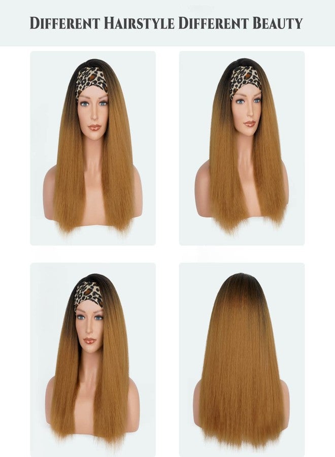Aminow شعر مستعار Aminow Kinky Straight Headband، ناعم وطبيعي كالشعر البشري، شعر مستعار بدون غراء للنساء ذوات البشرة السمراء، شعر مستعار صناعي طويل أسود من نوع Yaki الإيطالي (27H، 20 بوصة) - Image 4