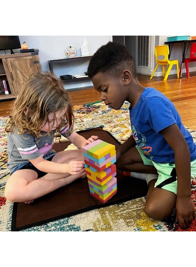 GENTLE MONSTER Gentle Monster Wooden Colorful Stacking Board Games Builing Blocks for Kids Boys Girls, 54 Pcs Wood Balancing Blocks Montessori Toy Gift for Kids, Classic Game for Party with Storage Bag  - Image 3