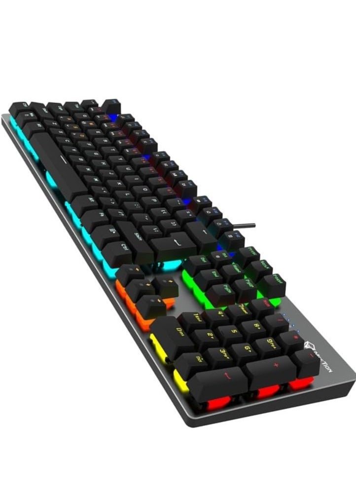 Meetion - Meetion Mk007 PRO Basic Mechanical Hot Swap Gaming Keyboard with OUTEMU blue switch, Crisp Sound, Ergonomic design, LED backlight , full-key anti-collision Satisfy Gamers (Black) - Image 1