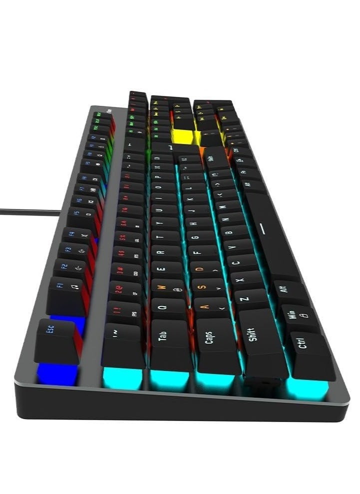 Meetion - Meetion Mk007 PRO Basic Mechanical Hot Swap Gaming Keyboard with OUTEMU blue switch, Crisp Sound, Ergonomic design, LED backlight , full-key anti-collision Satisfy Gamers (Black) - Image 1