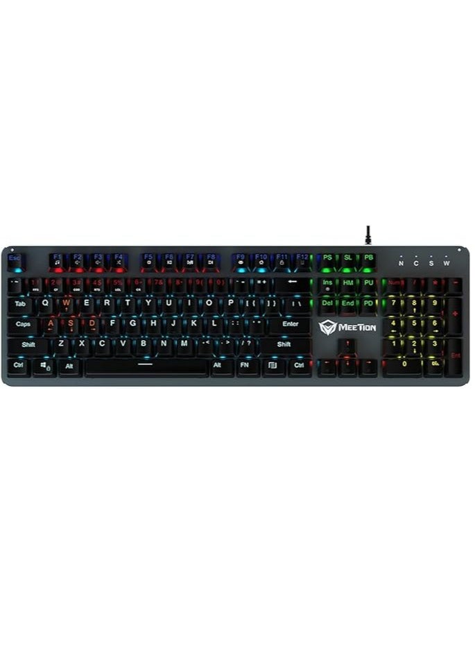 Meetion - Meetion Mk007 PRO Basic Mechanical Hot Swap Gaming Keyboard with OUTEMU blue switch, Crisp Sound, Ergonomic design, LED backlight , full-key anti-collision Satisfy Gamers (Black) - Image 1