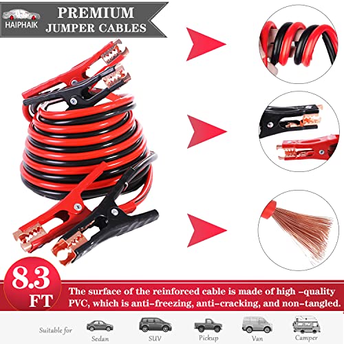 HAIPHAIK Car Emergency Roadside Kit - Roadside Assistance Emergency Kit, Car Emergency Kit with Jumper Cables, Safety Kits for Cars,Folding Shovel, Tow Rope,Car Tool Kit - Image 2