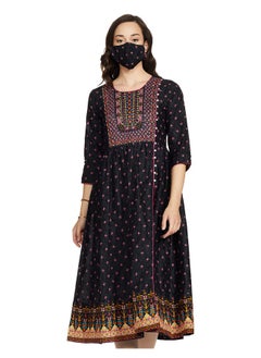 BIBA Cotton Women Printed Mix and Match Regular, Kurta Chi16900_Black_34