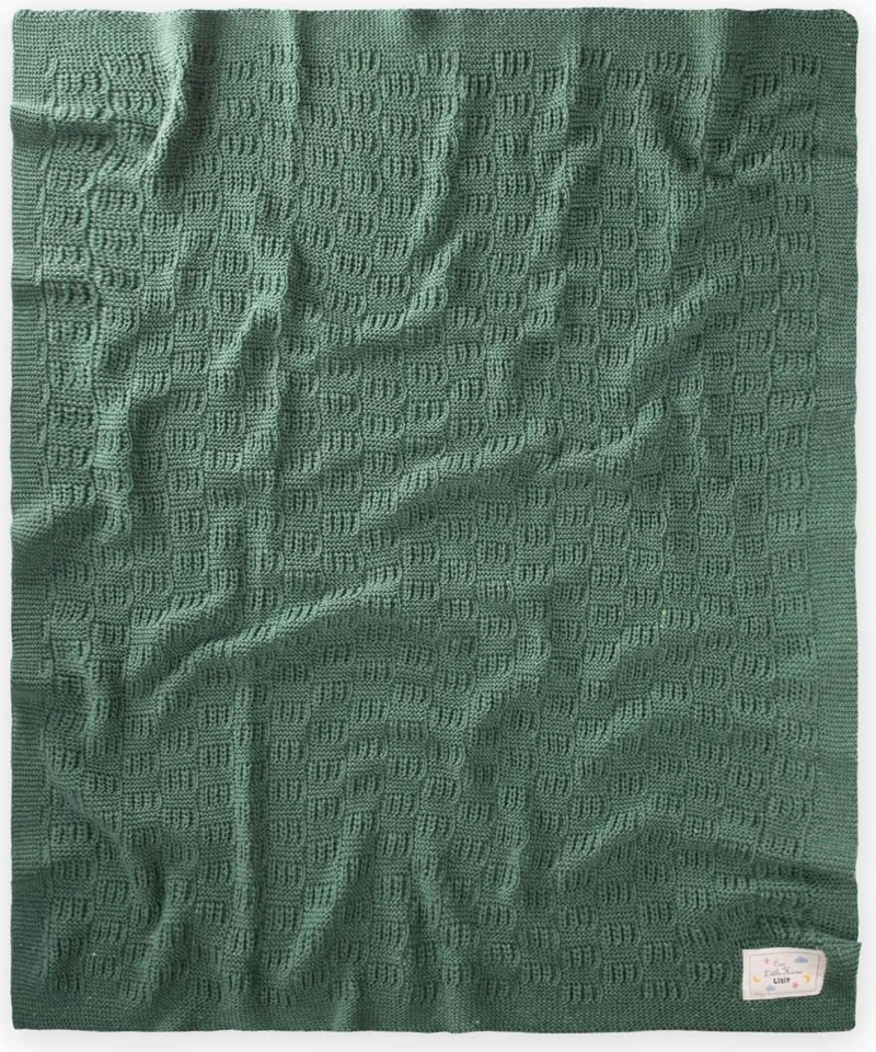 Cigit Perge Pattern Knitted Blanket 80X100CM Khaki Green