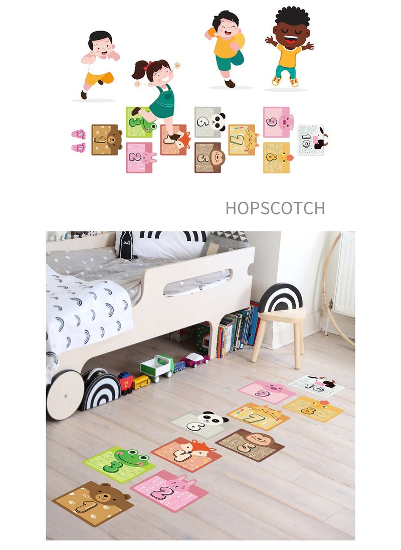 JiuAn - 10 Number Footprint Floor Sticker Puzzle Games Number Hopscotch Sticker Floor Decals Lattice Floor Sticker For Kids - Image 1