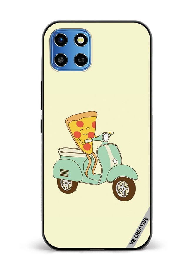 VR CREATIVE Protective Case Cover For Infinix Smart 6 HD Pizza Riding Scooter Design Multicolour - Image 1