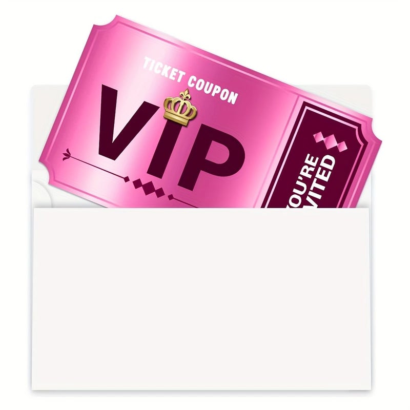 Golden Movie VIP Birthday Party Invitations 6pcs with Envelopes - Image 5