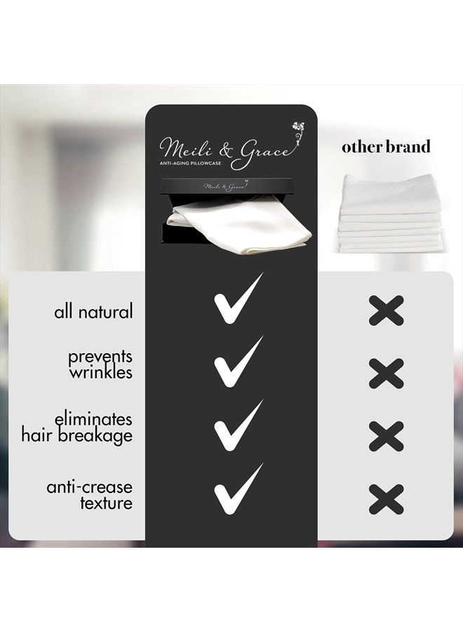 Anti-Aging Pillowcase 100% Mulberry Silk Pillow Covers - The Best Silk Pillowcase for Hair and Skin - Prevents Crow's feet & face Wrinkles. King Size Pillow case - Image 5