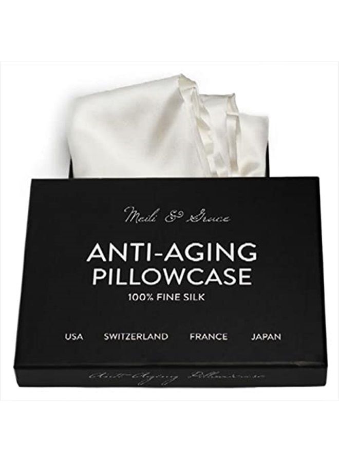 Anti-Aging Pillowcase 100% Mulberry Silk Pillow Covers - The Best Silk Pillowcase for Hair and Skin - Prevents Crow's feet & face Wrinkles. King Size Pillow case - Image 1