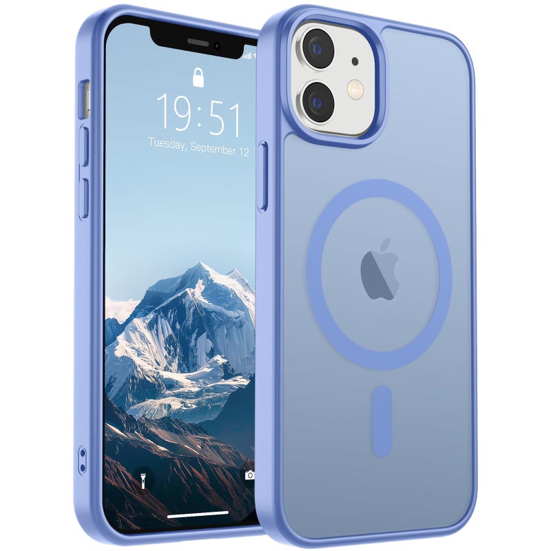SUPFINE Magnetic for iPhone 12 Case/iPhone 12 Pro Case (Compatible with MagSafe)(Military Grade Drop Protection) Slim Translucent Matte Shockproof with Anti-Fingerprint Phone Case,Blue Purple - Image 1