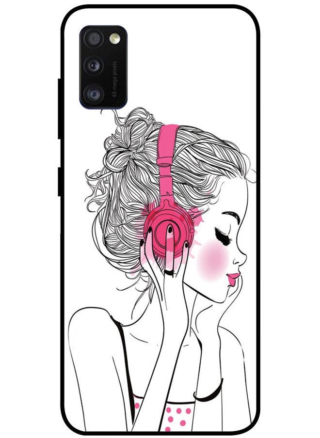EYE CATCH Protective Case Cover For Samsung Galaxy A41 Smart Series Printed Protective Case Cover for Samsung A41 Girl Listening Music  - Image 1