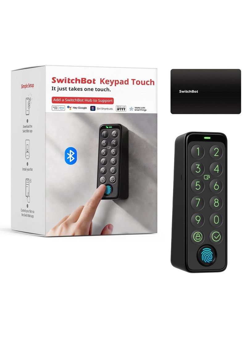 SwitchBot - Smart Keypad Touch for SwitchBot Lock Fingerprint Keyless Home Entry IP65 Waterproof, Supports Virtual Passwords for Home Security - Image 1