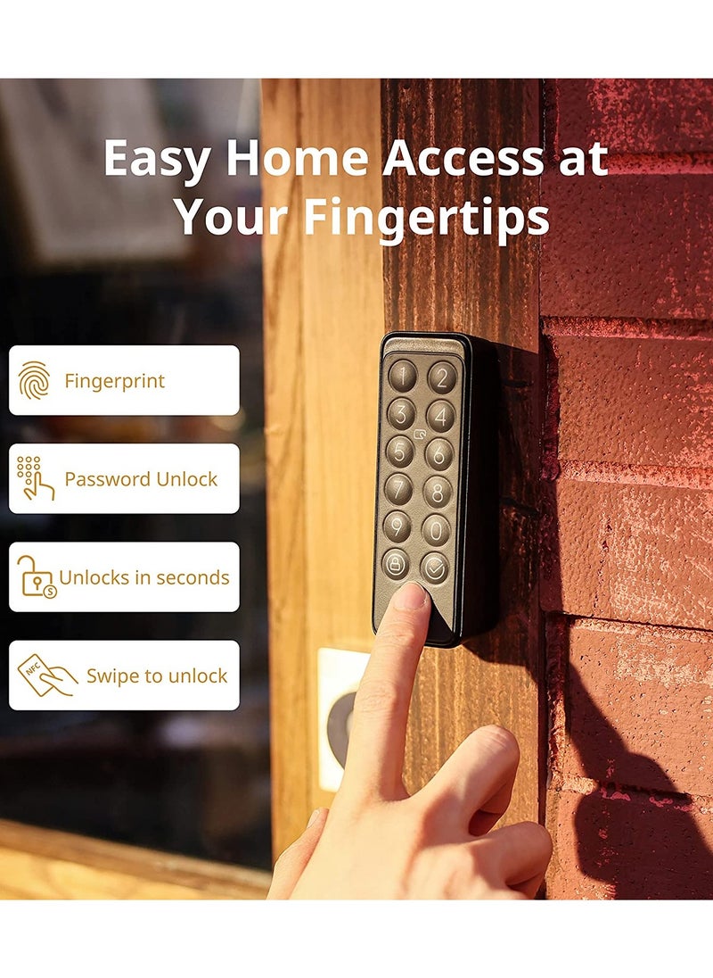 SwitchBot - Smart Keypad Touch for SwitchBot Lock Fingerprint Keyless Home Entry IP65 Waterproof, Supports Virtual Passwords for Home Security - Image 1
