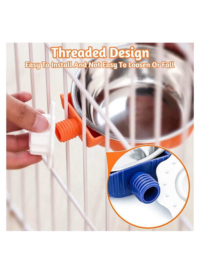 وعاء طعام للكلاب قابل للإزالة من الفولاذ المقاوم للصدأ، معلق لتغذية الطعام والماء، يناسب الجراء والفَيرت، عبوة من 2 - Image 4