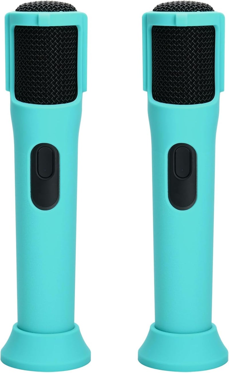 TXesign Silicone Case for JBL PartyBox Wireless Microphone Rechargeable Battery-2 Pack, Anti-Rolling Protective Case with Base Rod Mic Sleeves Microphone Stand for Disco Stage Party TV Show (Green) - Image 1