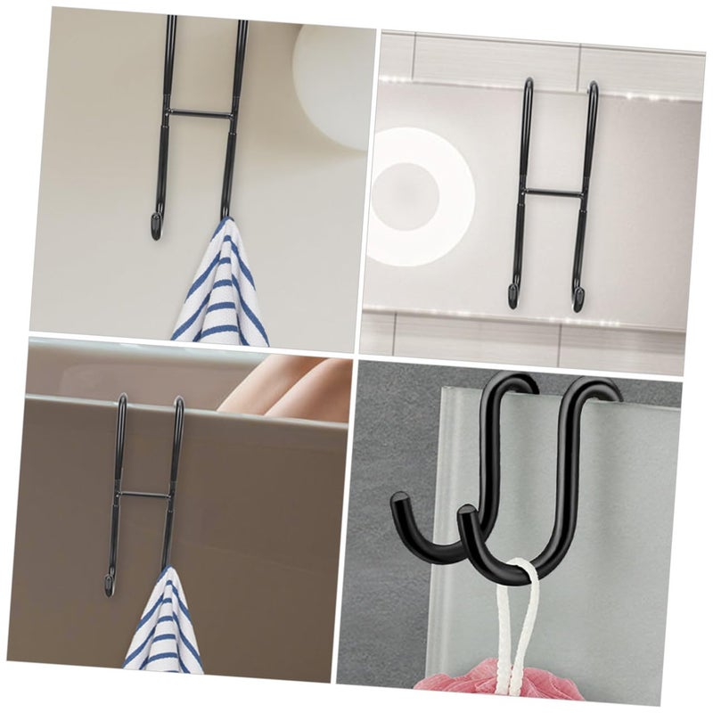 304 Stainless Steel S Shaped Towel Hooks For Shower Glass Door Black - Image 5