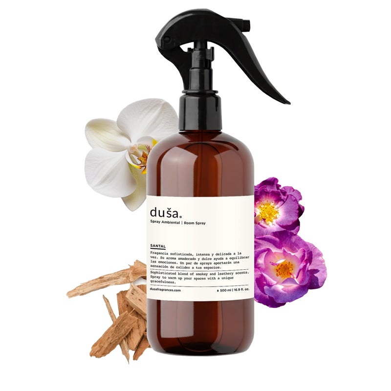 Dusa Santal Room Spray - 16.9 fl oz - Ultimate Home Fragrance, Bed Room Essentials & Soothing Fabric - Natural Air Freshener & Linen Mist for Home - Eco-Friendly Odor Eliminator w/Aromatherapy - Image 1