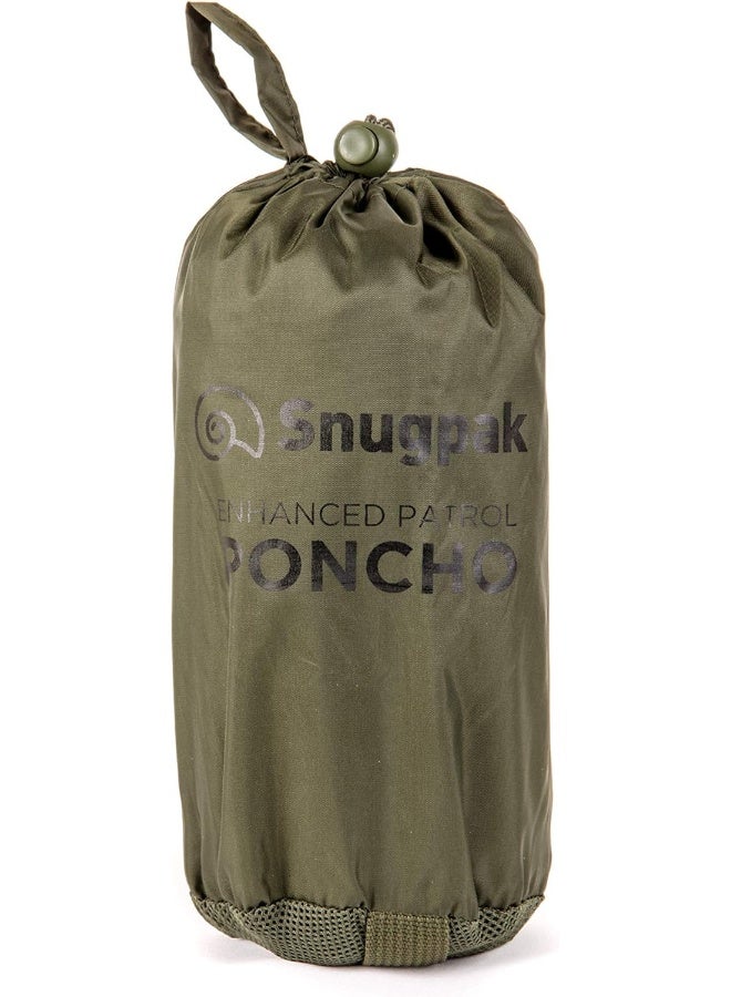 Snugpak Patrol Poncho - Waterproof, Lightweight, Adjustable Hood, Olive Green - Image 2