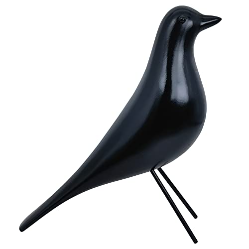 BiG V Modern Home Decor Birds Figurine Mid Century Walnut Wood Home Office Decor Art Pigeon Gifts Black Wood - Image 1