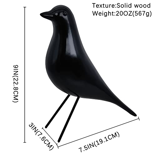 BiG V Modern Home Decor Birds Figurine Mid Century Walnut Wood Home Office Decor Art Pigeon Gifts Black Wood - Image 3