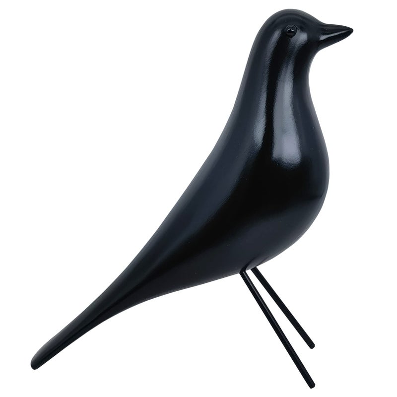 BiG V Modern Home Decor Birds Figurine Mid Century Walnut Wood Home Office Decor Art Pigeon Gifts Black Wood - Image 2