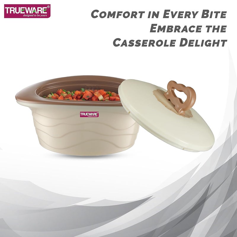Trueware Trueware Zinna Impulse Inner Steel Casserole 1000 ml Brown PU Insulated BPA Free Odour Proof Food Grade Ideal for Chapatti Roti Curd Maker Kitchen Storage Thermoware Hot Pot  - Image 5
