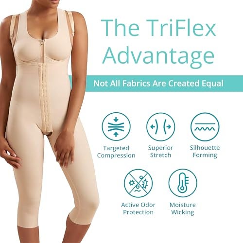 MARENA Recovery Mid-Calf, Post Surgical Compression Girdle, High-Back- L, Beige - Image 2