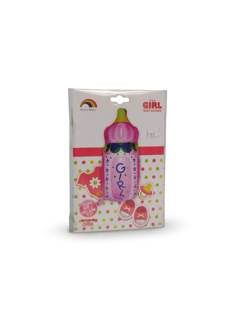 Mcolour Balloon Helium Balloon "It's a Girl" Baby Bottle-Shaped - Image 1
