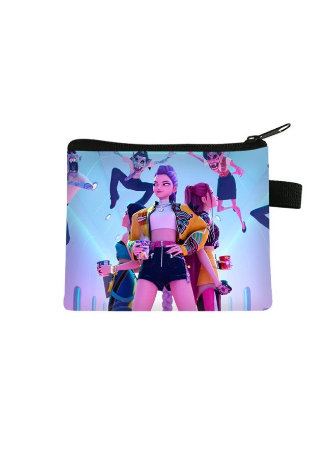 Hunting Girls' Team Coin Purse Children's Portable Key Bag Mini Zipper Wallet Polyester Cartoon Coin Purse