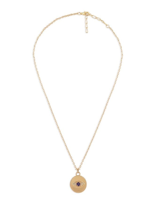 Ami Blue Dazzling Austrian Diamonds Contemporary Evil Eye Pendant and Chain For Women-ZPFK20543 - Image 1
