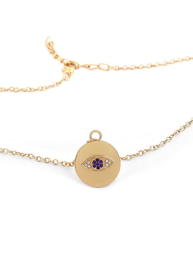 Ami Blue Dazzling Austrian Diamonds Contemporary Evil Eye Pendant and Chain For Women-ZPFK20543 - Image 4