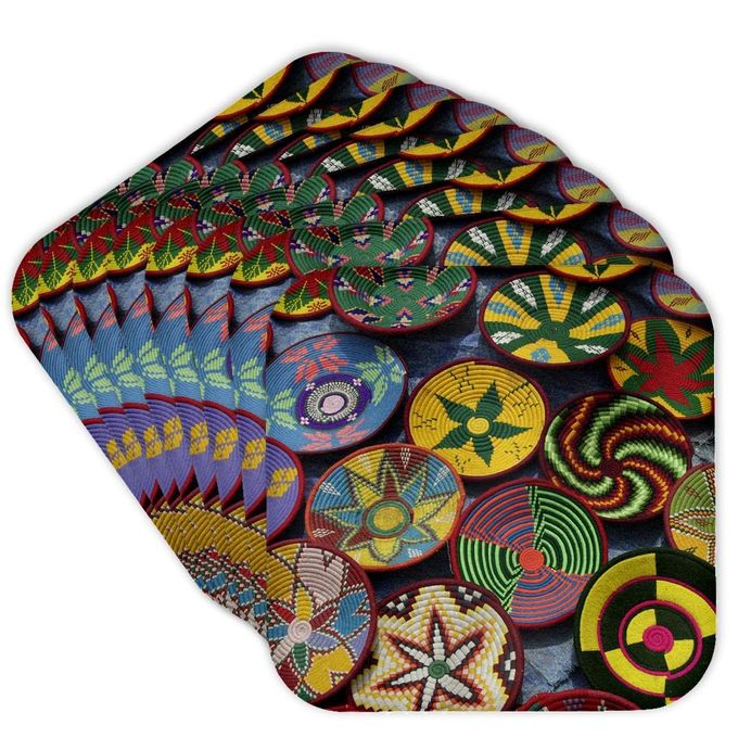 3DROSE CST_73334_2 Ethiopia: Tigray, Axum, Woven Baskets, Market-Af16 Ajn0250-Alison Jones-Soft Coasters, Set of 8 - Image 4