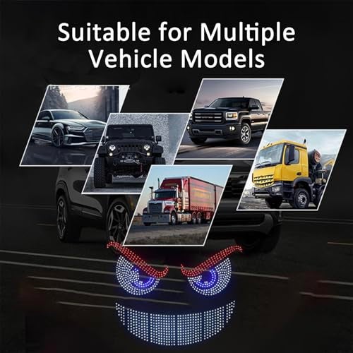 KOPROAD RGB LED Devil Eyes Light for Car, Dynamic LED Lights for Car Windshield, Devil's Eye Strips with One Key Control, USB-Powered for Truck/SUVs (XL-14) - Image 5