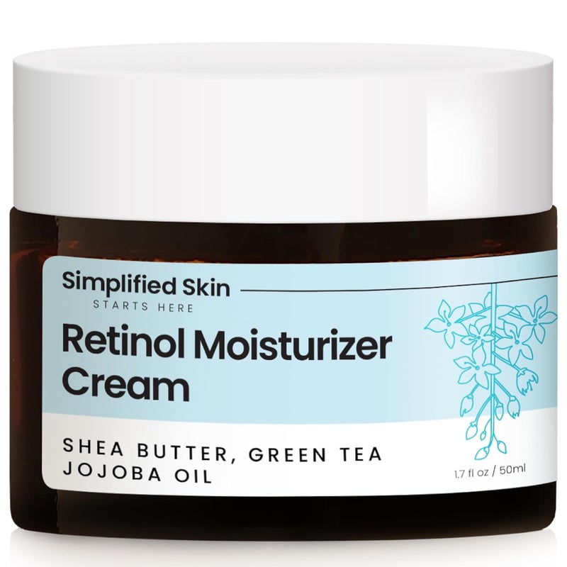 Retinol Cream for Face - 2.5% Retinol Moisturizer with Vitamin E & Hyaluronic Acid for Anti-Aging & Wrinkles - Retinol Night Cream for Face - Hydrating Retinol Facial Moisturizer Cream - 1.7 Oz