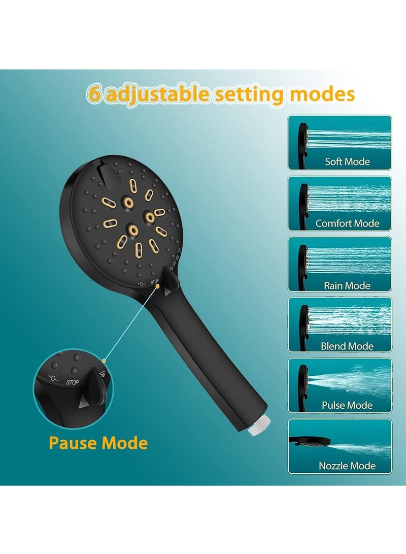 Shower Head With Handheld Shower Heads High Pressure With 6 Function Setting Shower Head Holder 59 Inch Shower Hose - Image 2