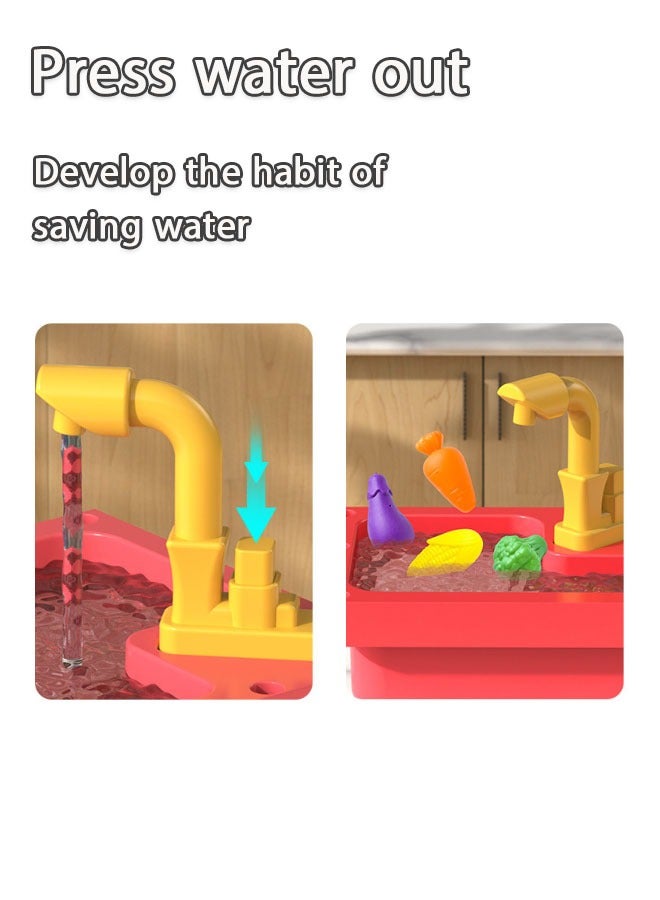 55pcs Baby Kitchen Toy  Play House Toys with Water Pump Pressure Safe Fun Kitchen Sink Toys with Water Cycle System Pretend for  Kids - Image 4