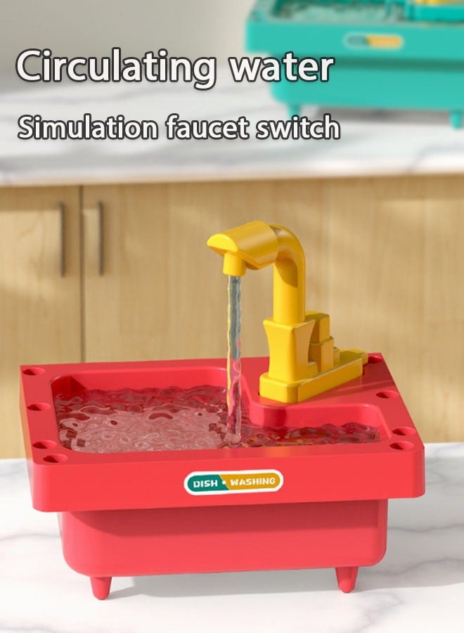 55pcs Baby Kitchen Toy  Play House Toys with Water Pump Pressure Safe Fun Kitchen Sink Toys with Water Cycle System Pretend for  Kids - Image 3