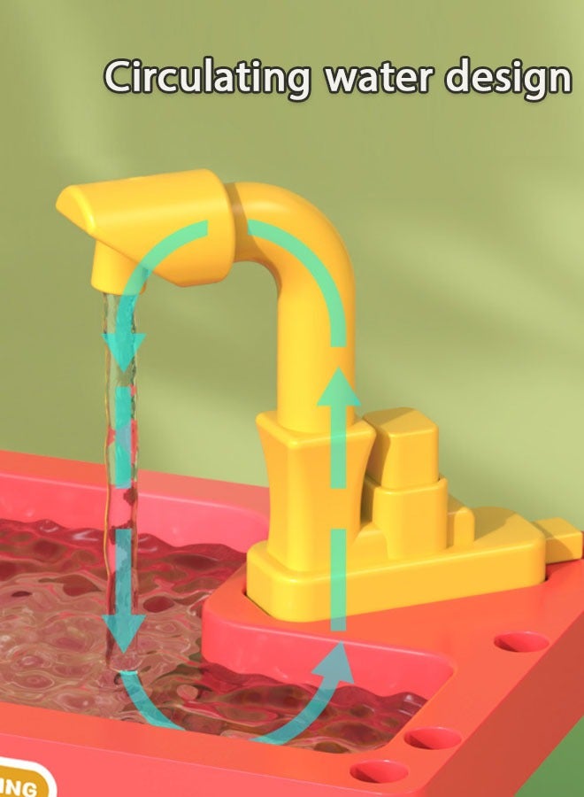 55pcs Baby Kitchen Toy  Play House Toys with Water Pump Pressure Safe Fun Kitchen Sink Toys with Water Cycle System Pretend for  Kids - Image 5