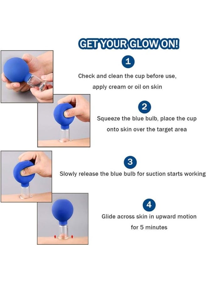 4-Piece Professional Glass Facial Cupping Set - Silicone Vacuum Suction Kit for Anti-Aging & Anti-Wrinkle Therapy - Instant Skin Rejuvenation & Cellulite Reduction Tool for Face, Eyes & Body - Image 4