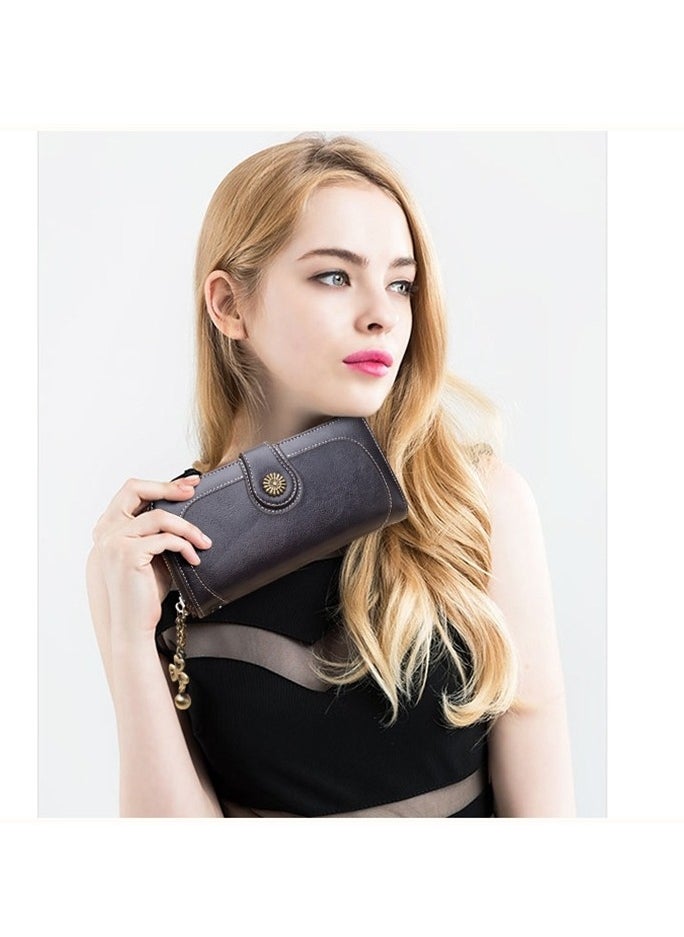 Generic Retro Vintage on Long Zipper Wallet Black  - Image 3
