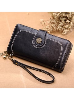 Generic Retro Vintage on Long Zipper Wallet Black  - Image 4