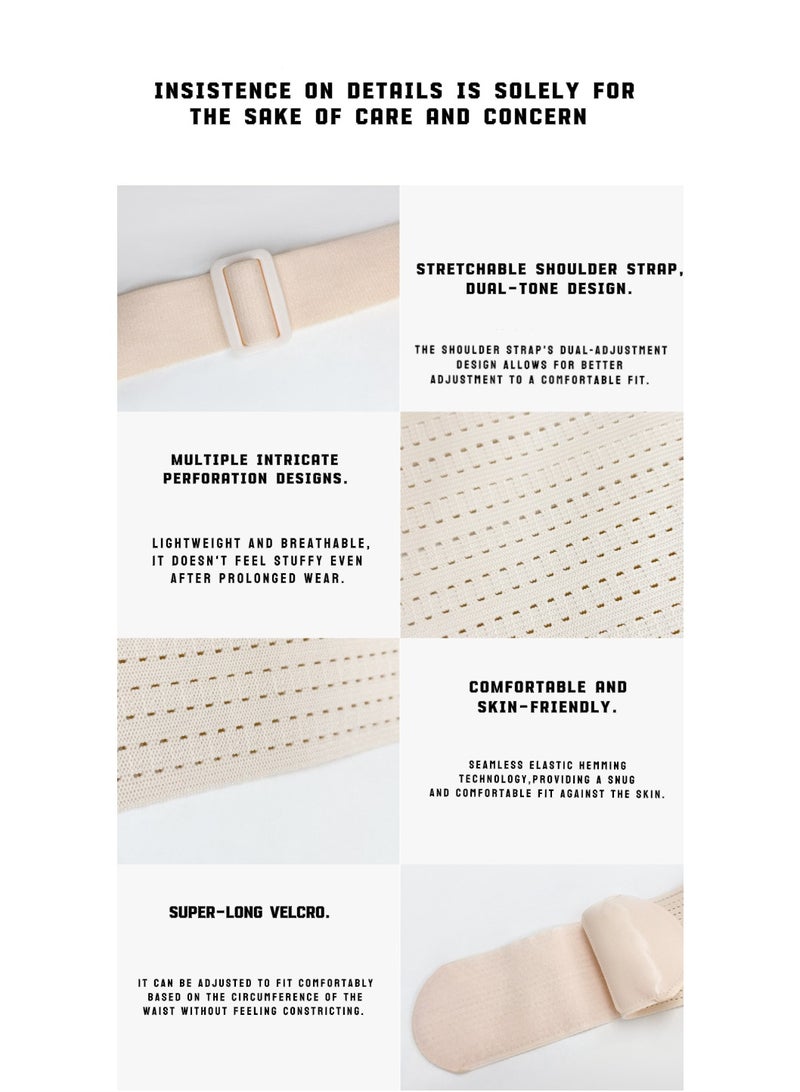 جينغبين حزام دعم الحمل - حزام دعم الحمل القابل للتعديل والقابل للتنفس مع أحزمة الكتف ودعم الظهر (أسود XL) - Image 3