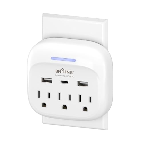 BN-LINK Multi Plug Outlet Extender with USB, Surge Protector Outlet with 3 AC Outlet Splitter and 3 USB Ports (1 USB C), Multi Plug Wall Outlet for Dorm, School, Travel, Office, Home, Travel, 1 Pack - Image 1