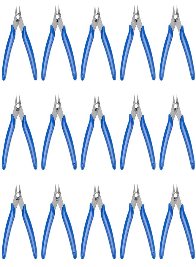 MUKLEI 15 Pack 5 Inch Micro Wire Cutters,170 Wire Cutters with Internal Spring Small Side Flush Cut Pliers Precision Flush Cutters for Jewelry Making Professional Tools - Image 1