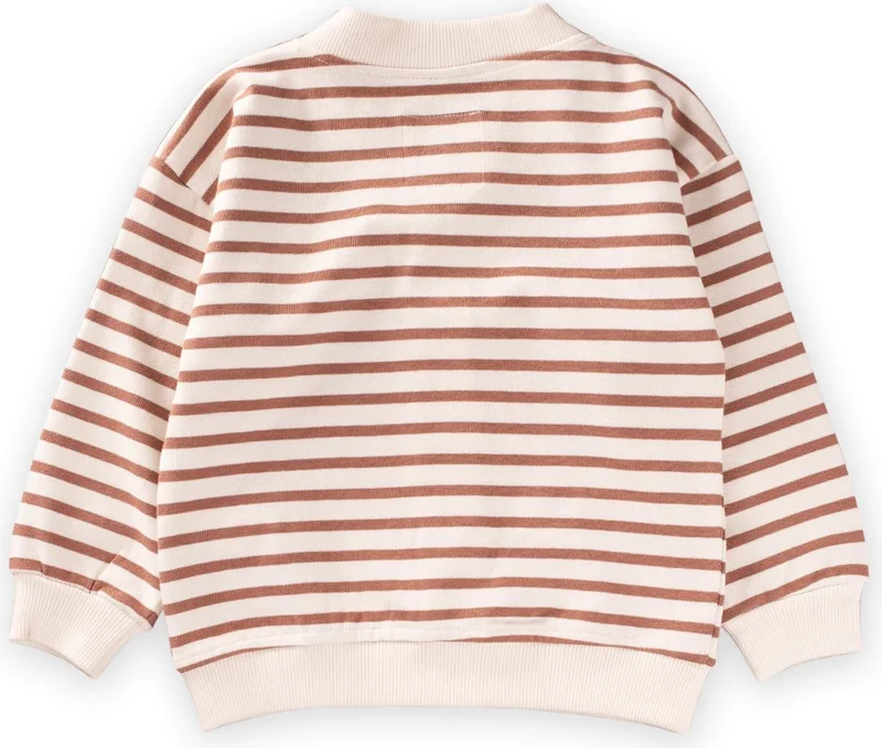 Cigit Striped Cardigan Brown