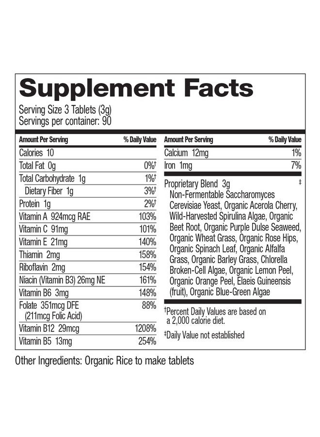 Dr. Schulze's | SuperFood 100 | Vitamin & Mineral Herbal Concentrate | Dietary Supplement | Daily Nutrition & Increased Energy | Gluten-Free & Non-GMO | Vegan & Organic | 270 Tabs | Packaging May Vary - Image 5
