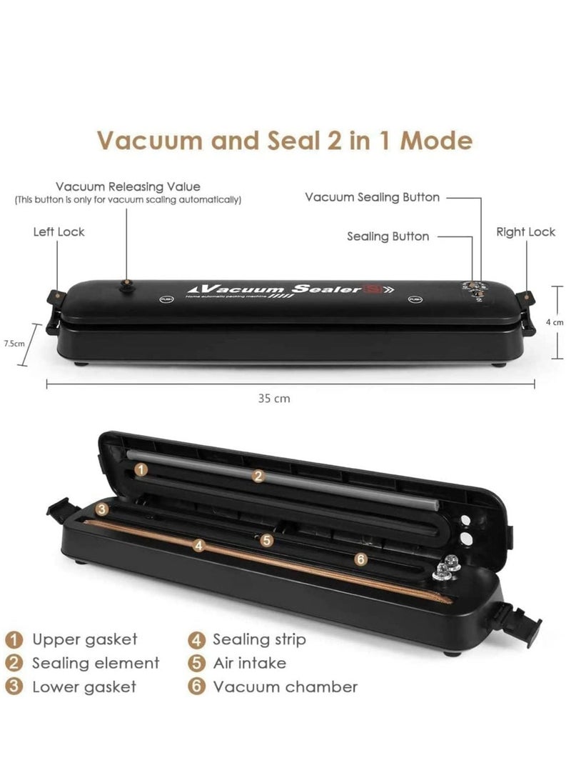 Raxoom Vacuum Sealer Machine 2022 Upgraded Automatic Food Sealer Machine with 20 Sealing Bags Food Vacuum Air Sealing System for Food Preservation Storage Saver Easy to Clean | Safety Certified  - Image 3